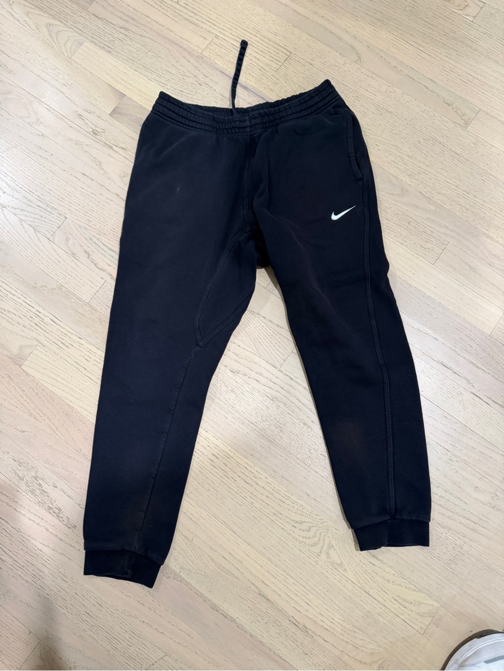 Nike Black Kids Fleece Joggers with White Swoosh